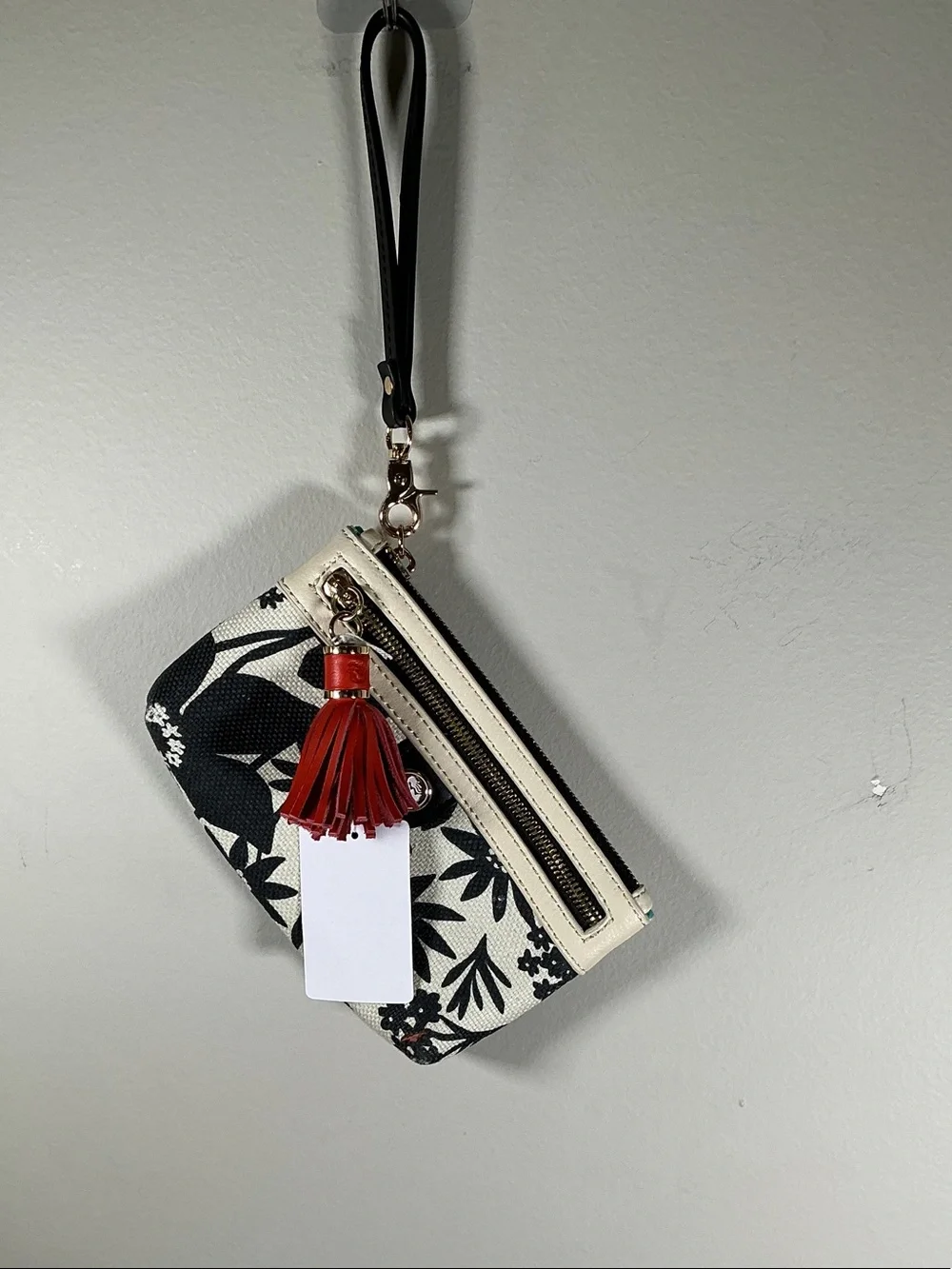 Spartina 449 Daufuskie Island Floral Wristlet Wallet Linen Leather EUC